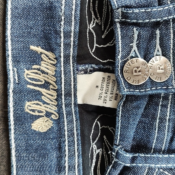 Jeans Skinny Red Rivet Rhinestone - Picture 4 of 5